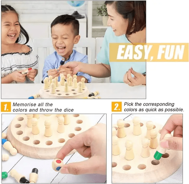Memory Chess Game - Wooden