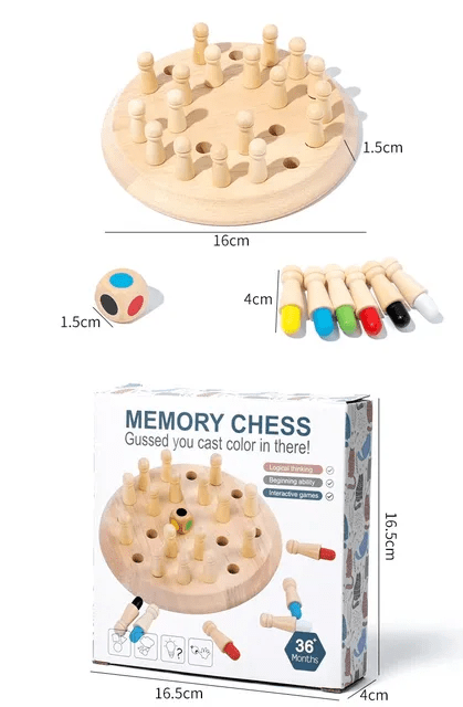 Memory Chess Game - Wooden