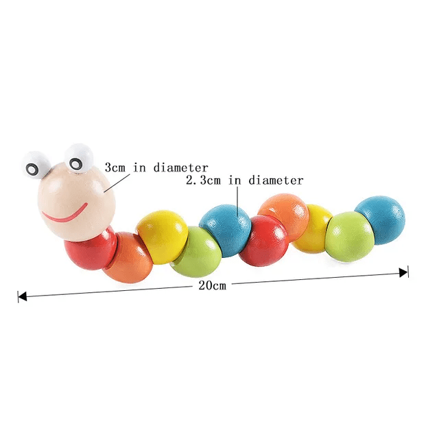 Twisting Caterpillar Wooden Toy