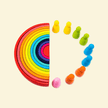 Wooden Rainbow Building Blocks - Full Set