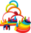 Wooden Rainbow Building Blocks - Full Set