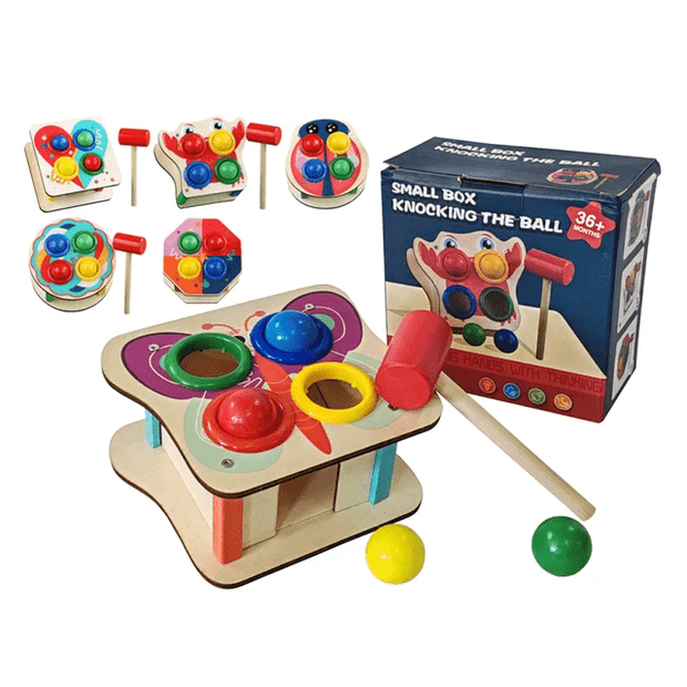 Small Box Knocking the Ball Hammer - Wooden Toy