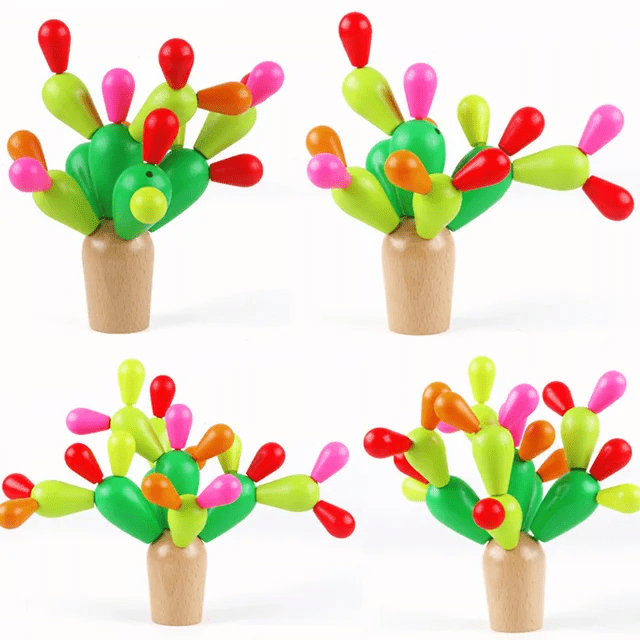 Cactus Balance Tree - Wooden Balancing Game