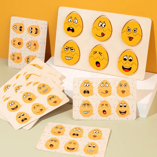 Egg face matching - Wooden Pattern Matching game
