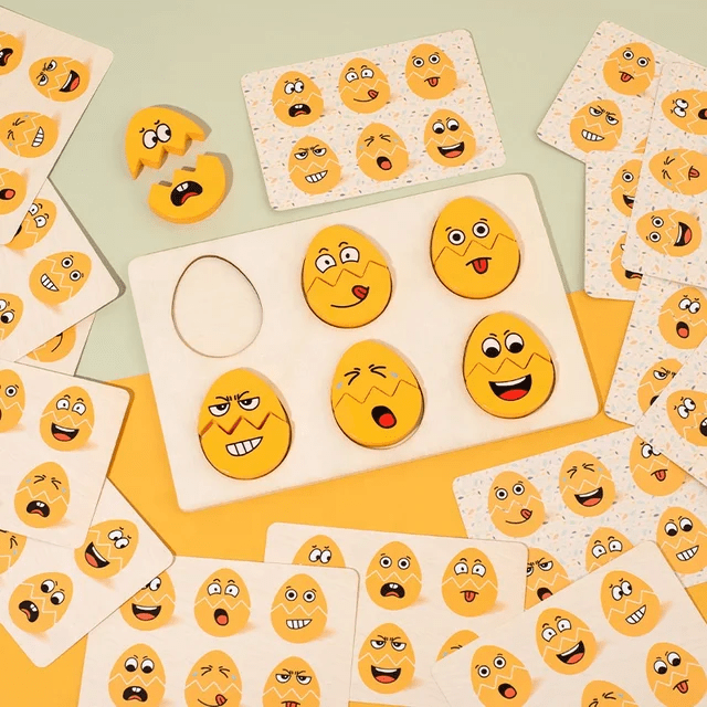 Egg face matching - Wooden Pattern Matching game