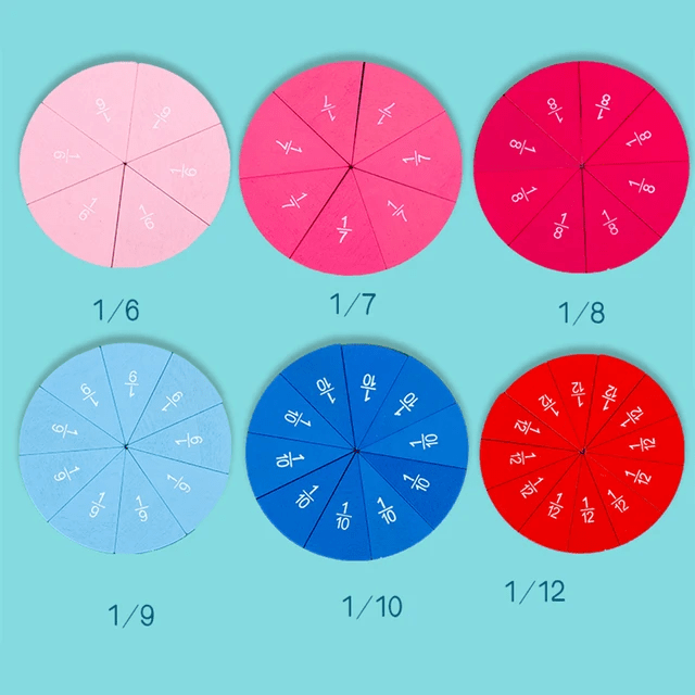 Wooden Fraction Disk calculation game