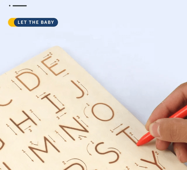 Wooden English Alphabet tracing board - Front and back
