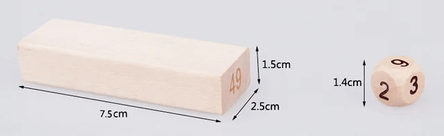 Jenga Blocks 54 pcs - Wooden Numbers