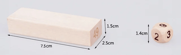 Jenga Blocks 54 pcs - Wooden Numbers