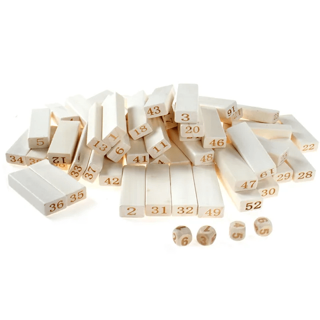 Jenga Blocks 54 pcs - Wooden Numbers