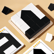 Hiding Blocks - Wooden Black & White Pattern Matching