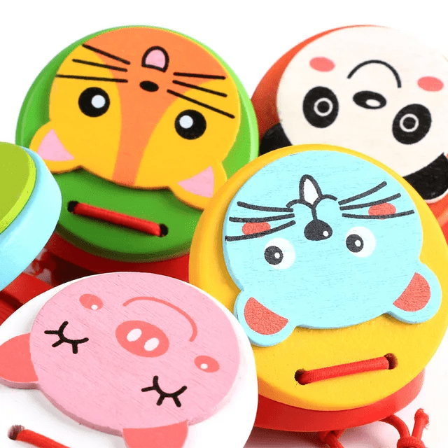 Elasticated Tap Tap Wooden Rattle