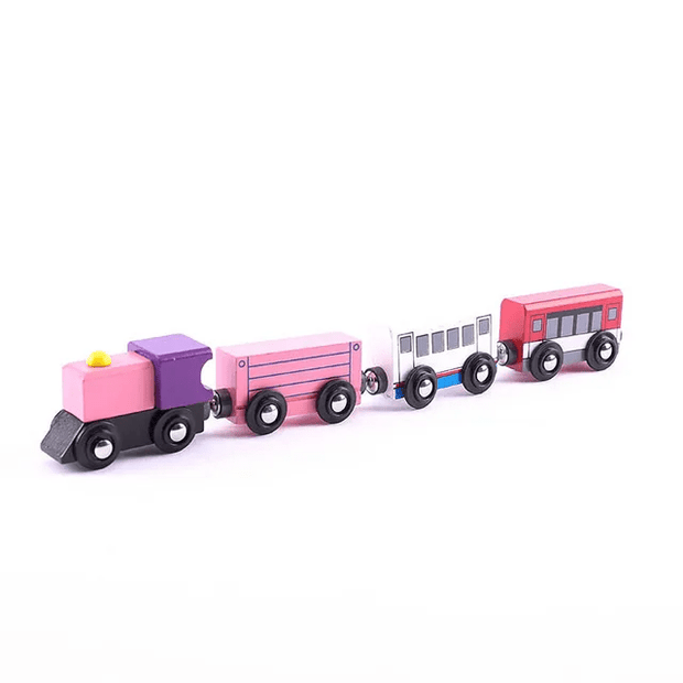 Magnetic Wooden Train Set of 4