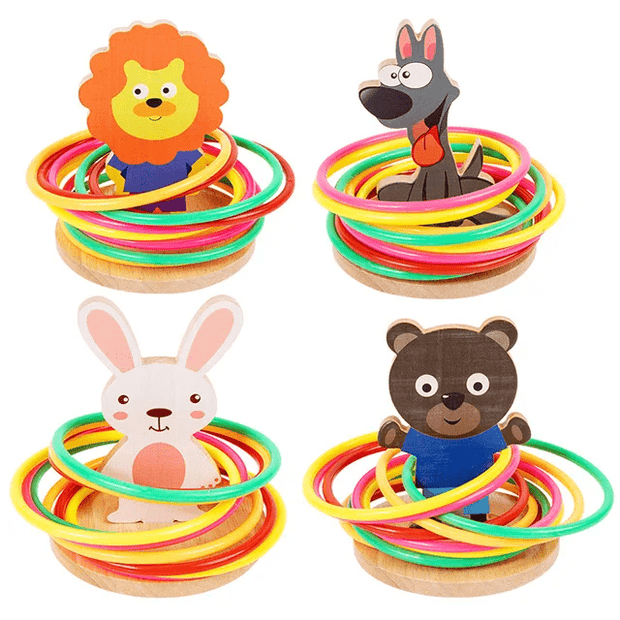 Animal Ferrule Wooden Ring Toss Game
