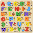Alphabets with Names Capital Letters - Wooden Board