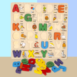 Alphabets with Names Capital Letters - Wooden Board