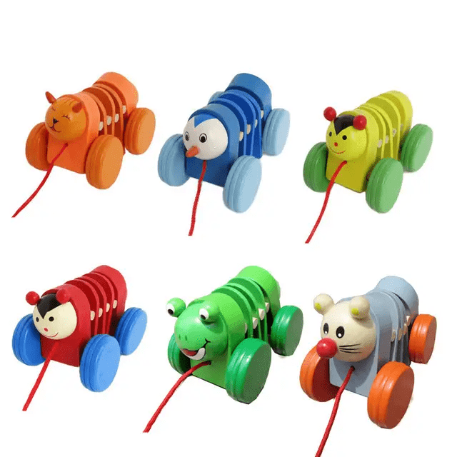 Pull along 4 Wheeler Wooden Toy - single Piece