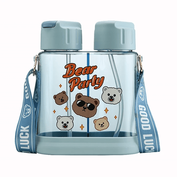 Two in one Twin Bottle -2 Sippers in 1 Bottle