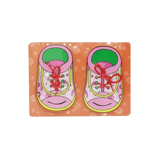 Wooden Shoe pair Lacing board