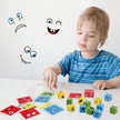 Face Change cube plastic box - Wooden