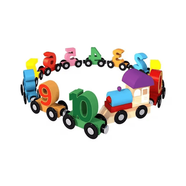 Wooden Magnetic Digital Number cars