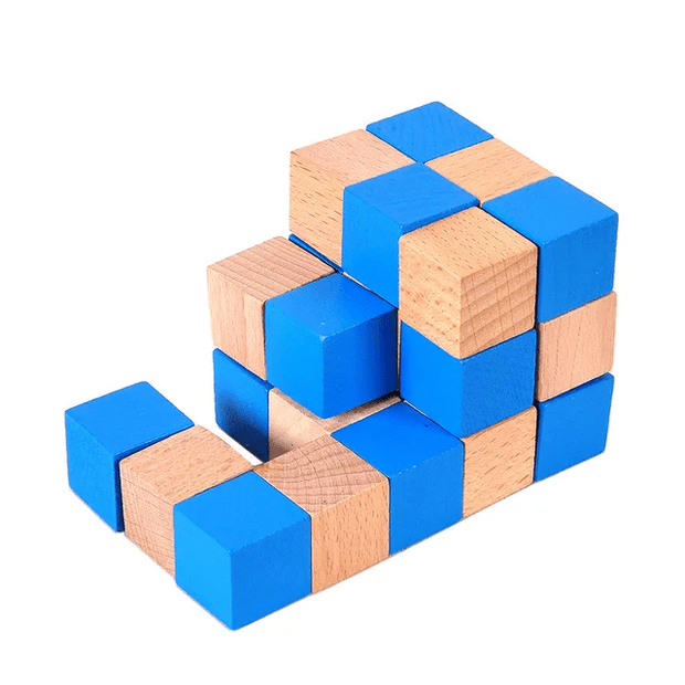 Snake Cube Puzzle - Wooden Shapeshifter