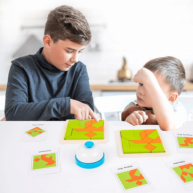 Tangram Battle - Wooden 2 Player Game