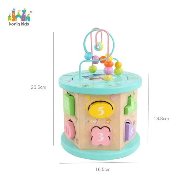 Wooden 6 in 1 Six Sided Intelligence Box Beads - Multifunctional
