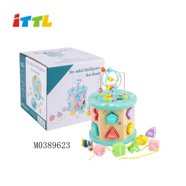 Wooden 6 in 1 Six Sided Intelligence Box Beads - Multifunctional