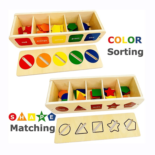 Wooden Shape Sorting Box