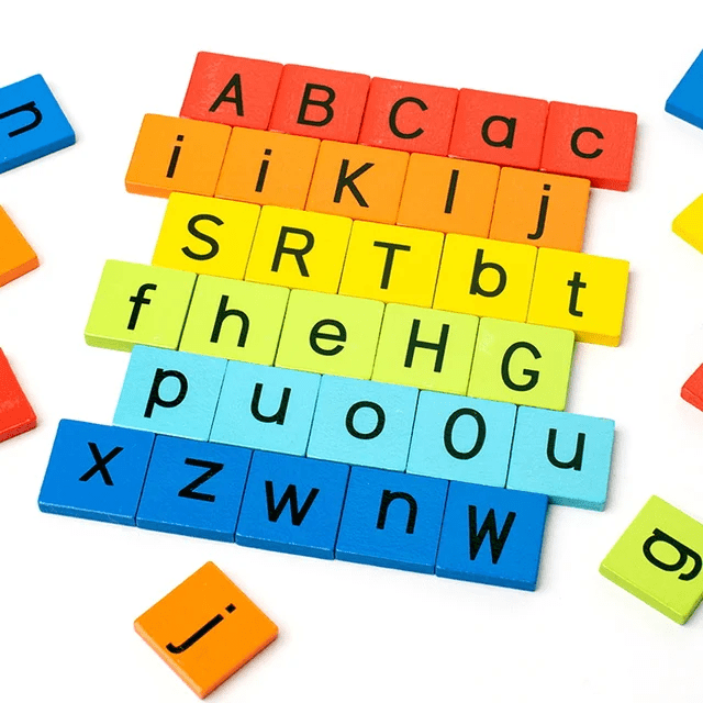 Wooden Spelling Game with Cards and Alphabets