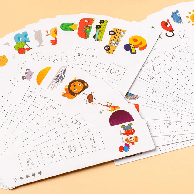 Wooden Spelling Game with Cards and Alphabets