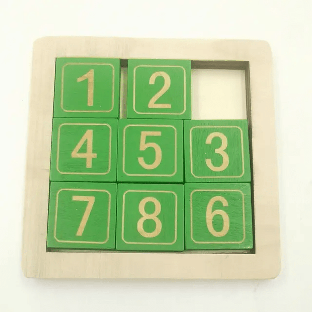 Wooden Klotski Number Sliding Puzzle - Small