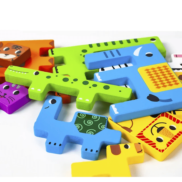 Wooden 3D Theme Tetris Puzzle