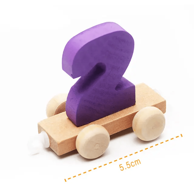 Hooked Wooden Train With Numbers - Small