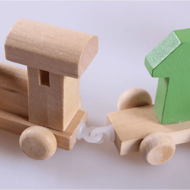 Hooked Wooden Train With Numbers - Small