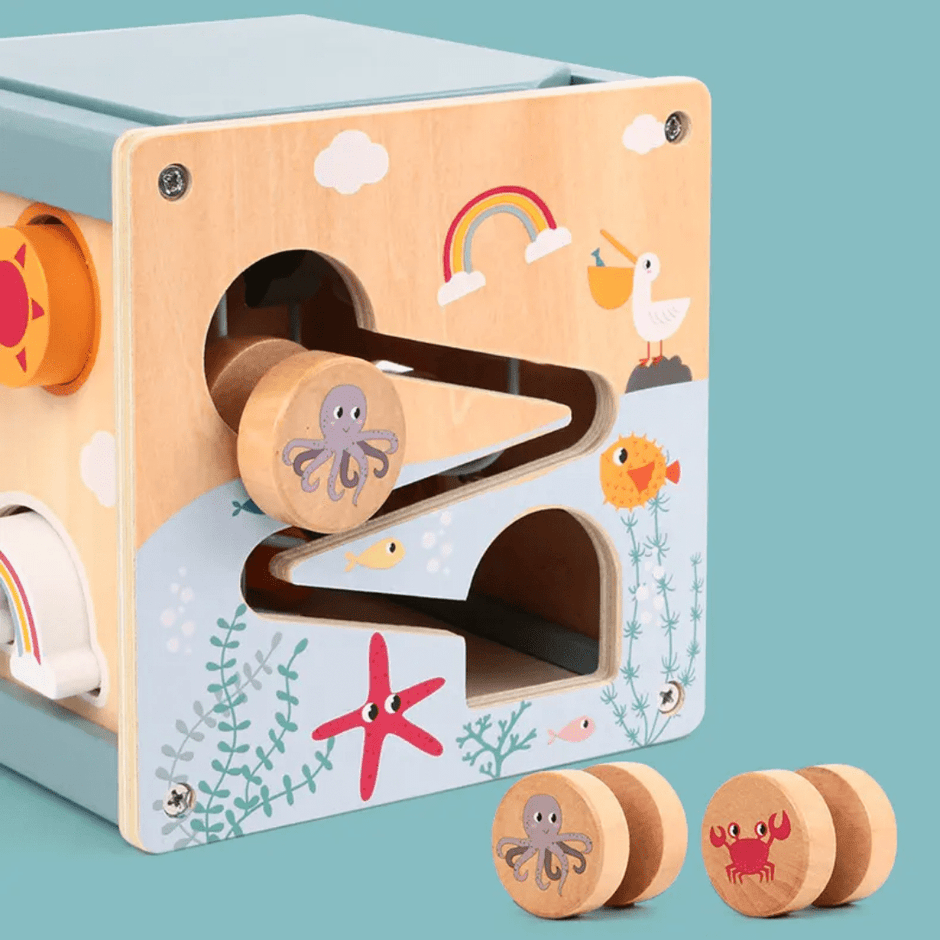 Wooden Multifunctional 5 in 1 Activity Cube - KABI