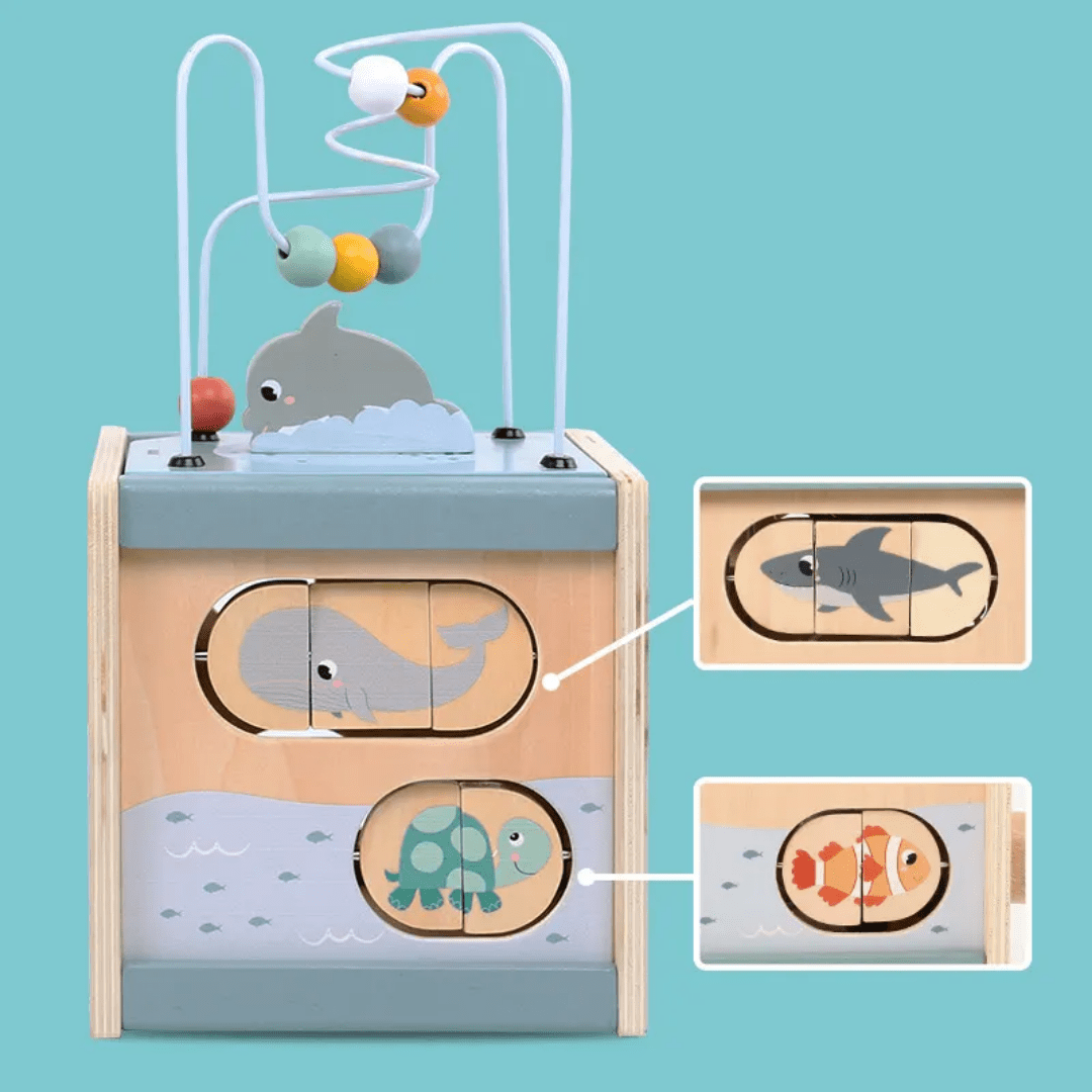 Wooden Multifunctional 5 in 1 Activity Cube - KABI