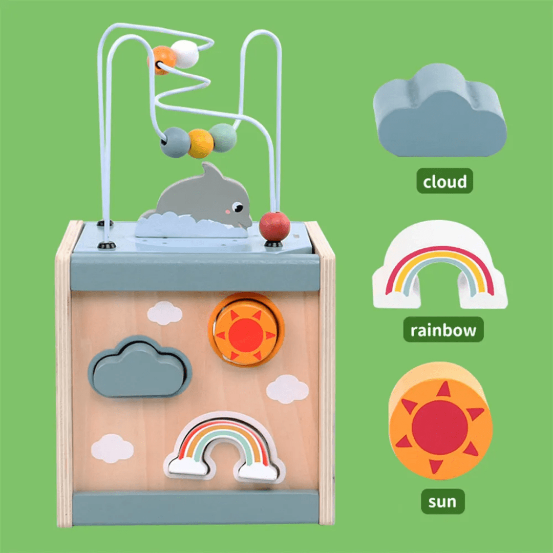 Wooden Multifunctional 5 in 1 Activity Cube - KABI