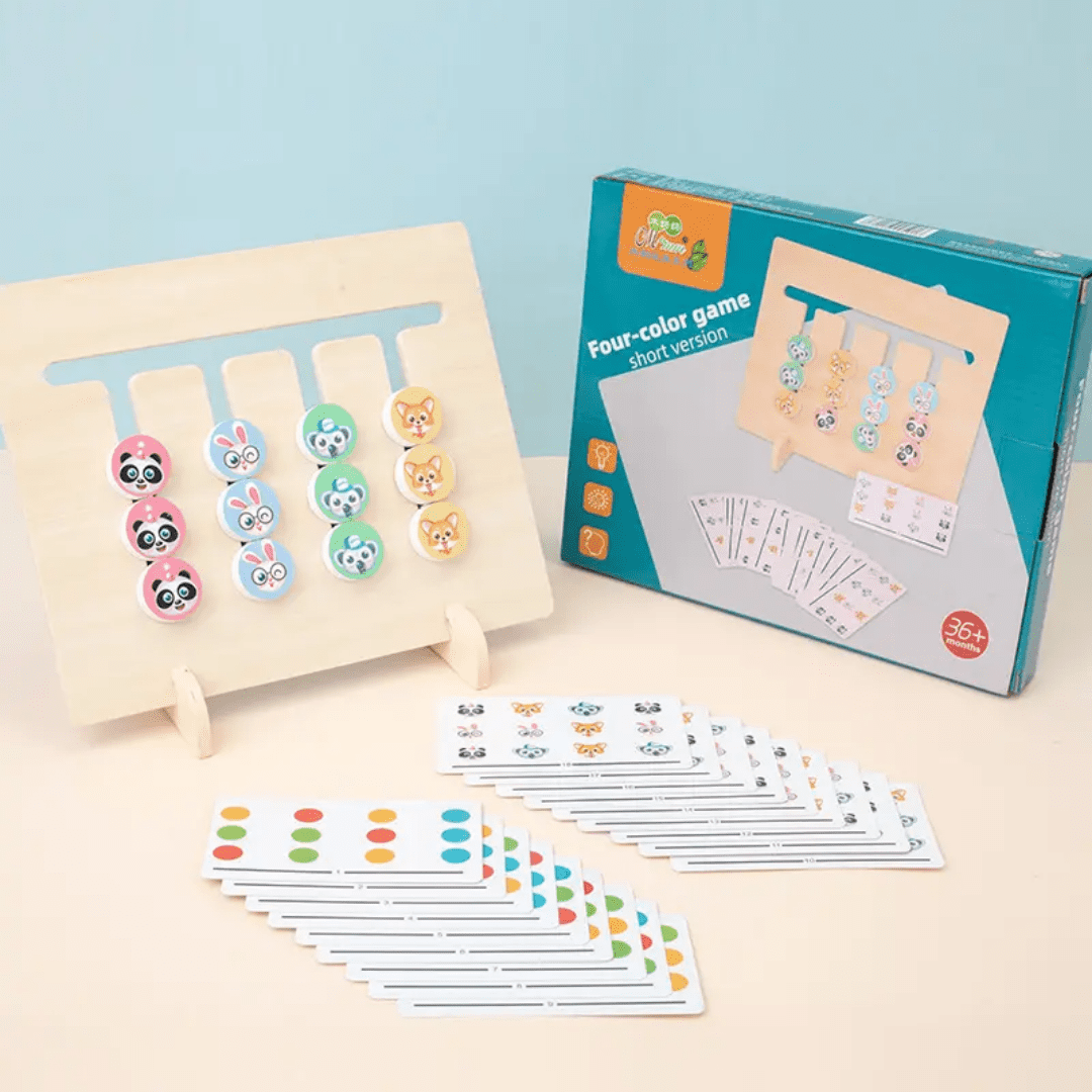 Four Colour 2 Sided Wooden Logical Game - Short Version