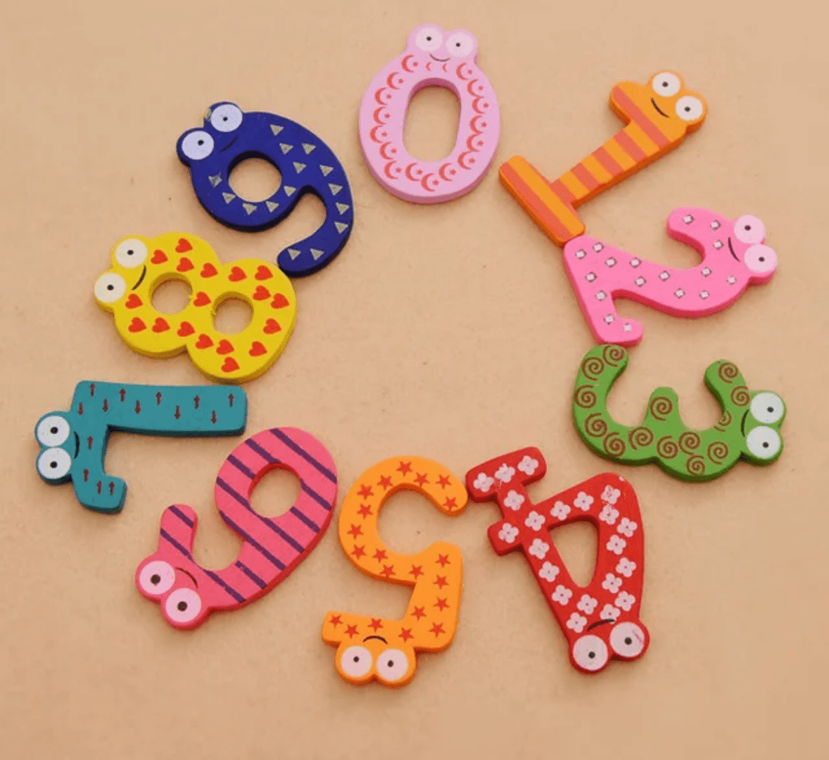 Wooden Magnetic Numbers 1-10