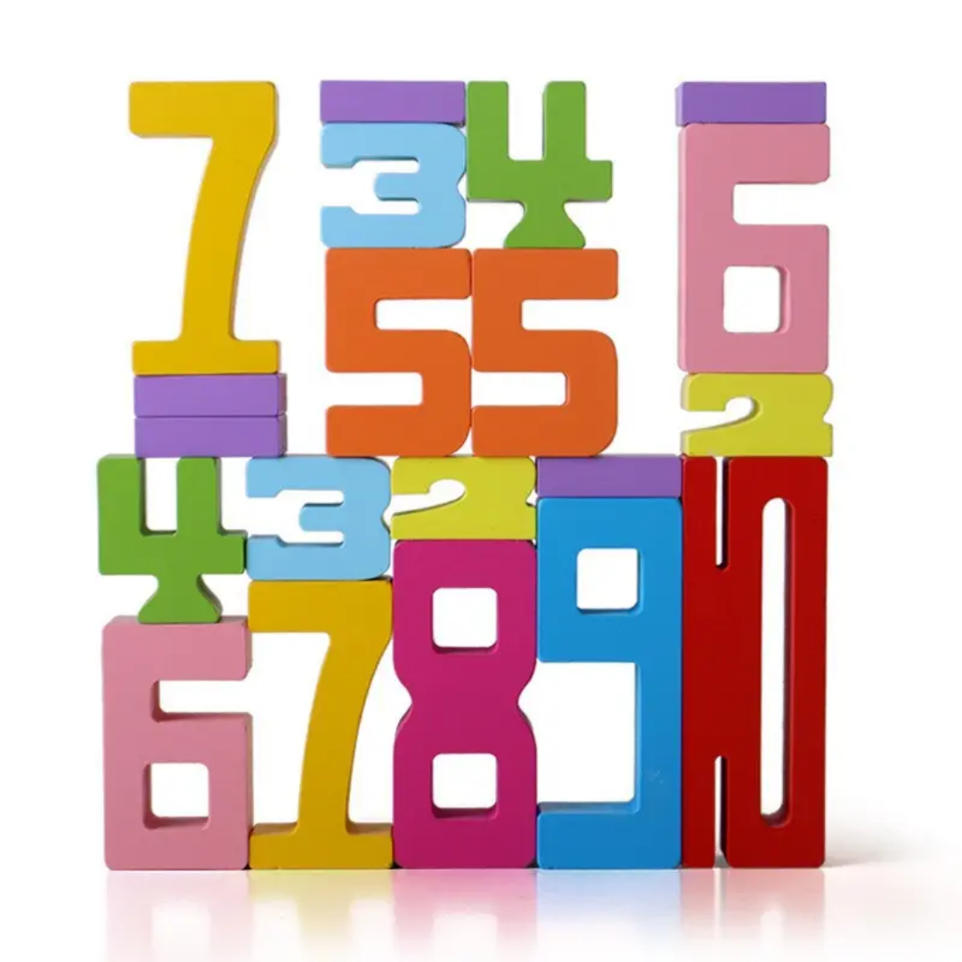 Wooden Number Building Blocks & Balancing