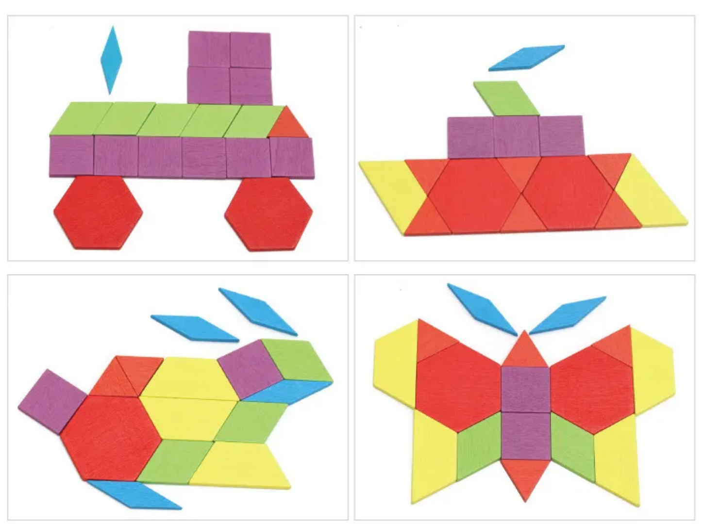 130 Pcs Pattern Block Puzzle - Wooden