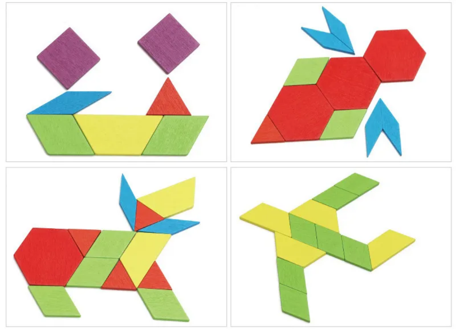 130 Pcs Pattern Block Puzzle - Wooden
