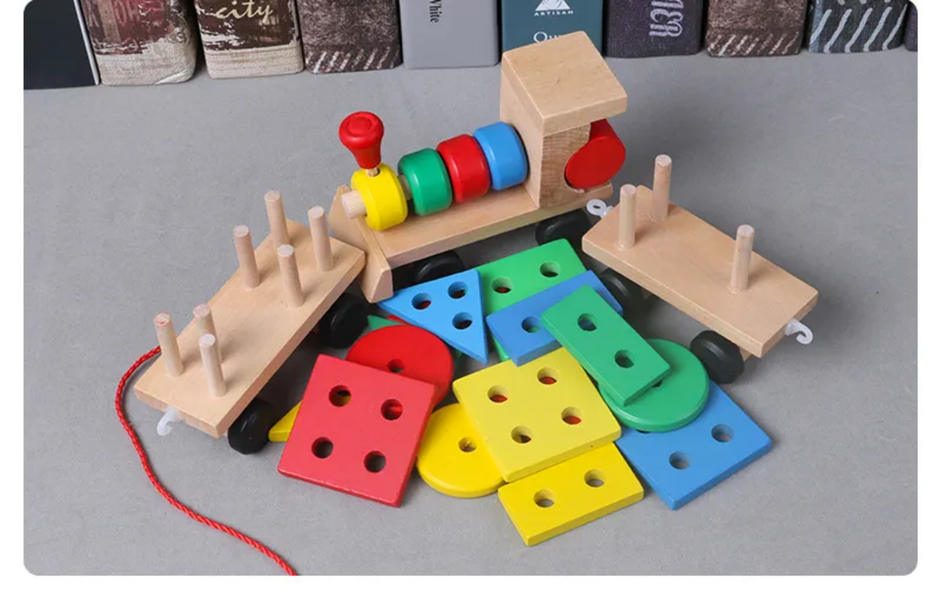 Wooden Shape Sorter Train