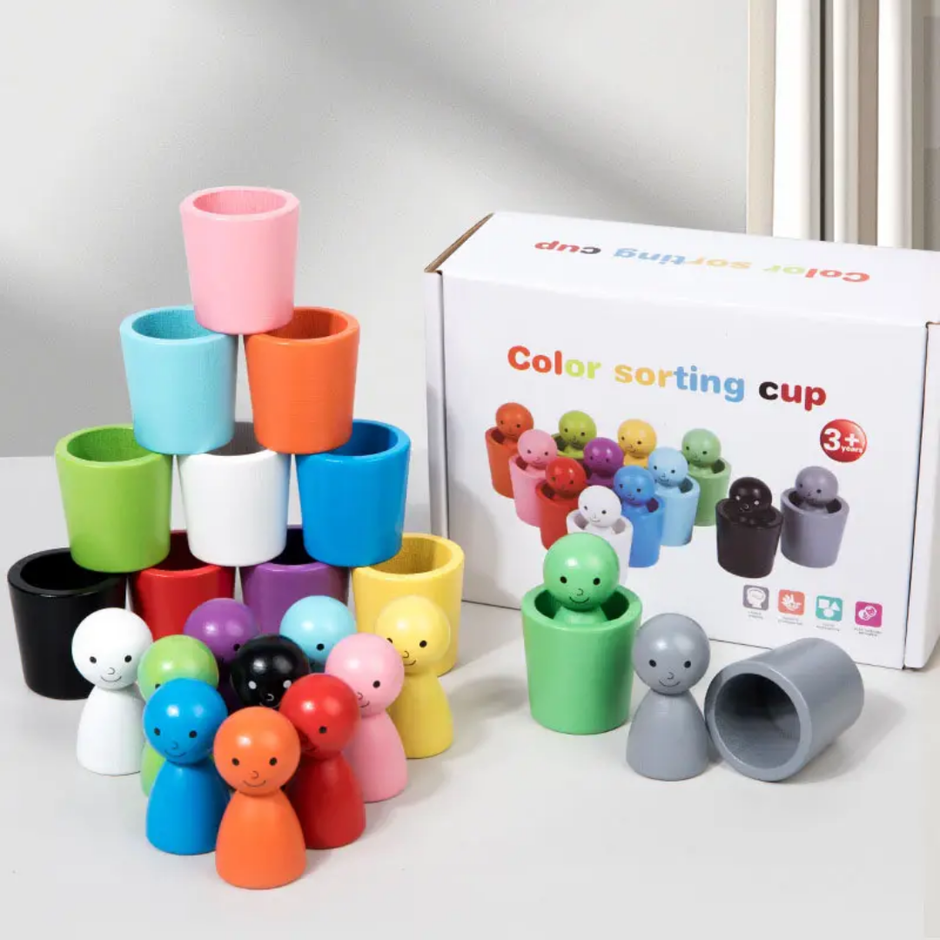 Wooden Colour Sorting Cup