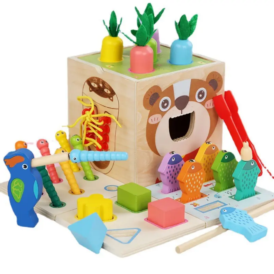 Wooden 8 in 1 Montessori Toy Play Kit