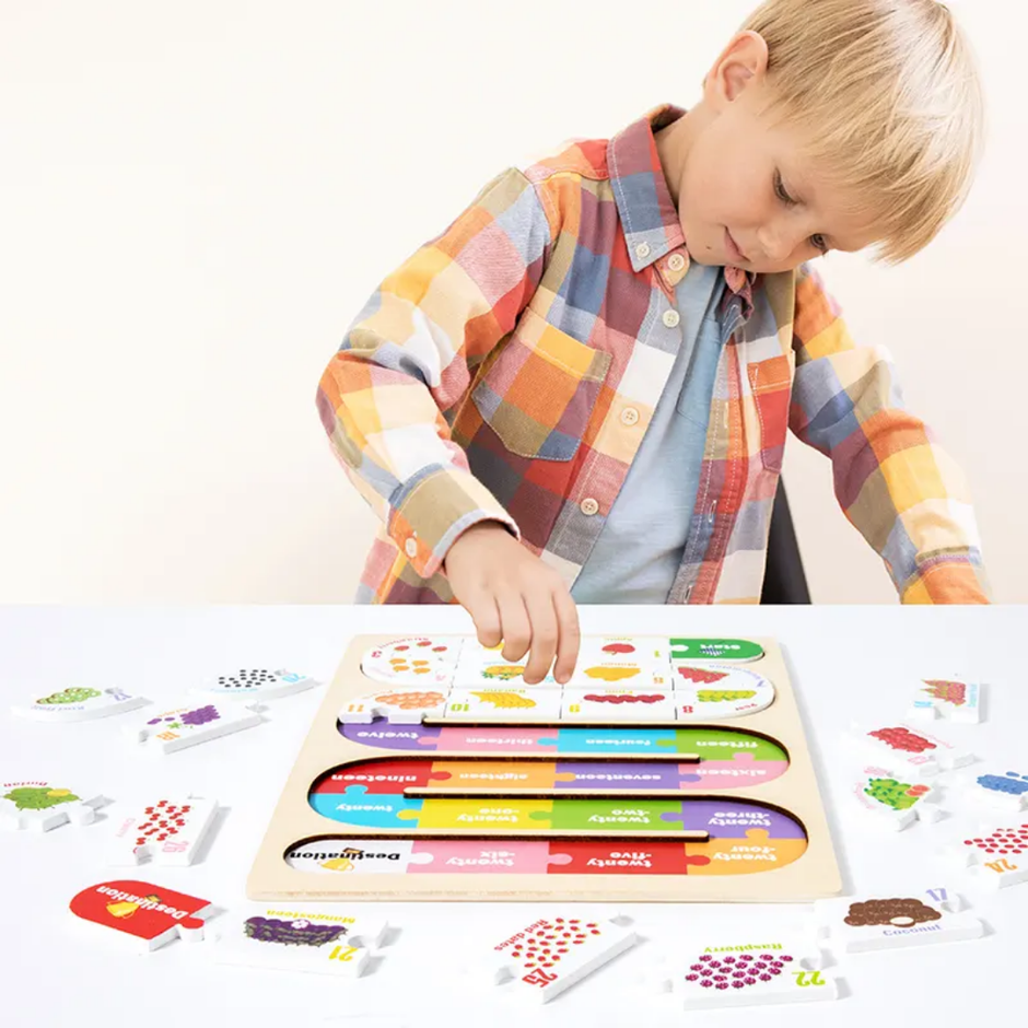 Pattern Puzzle Numbers/Alphabets Wooden Board