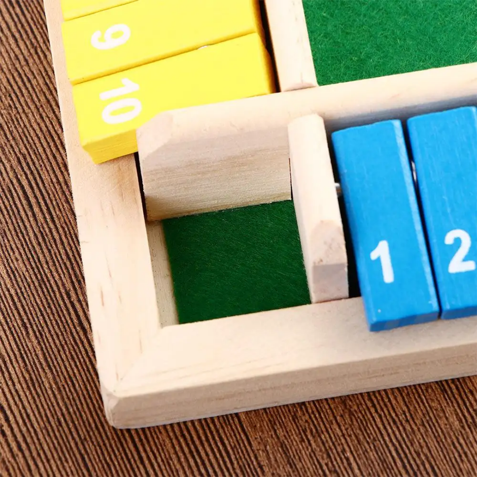 Multi colour Wooden Shut the Box Game