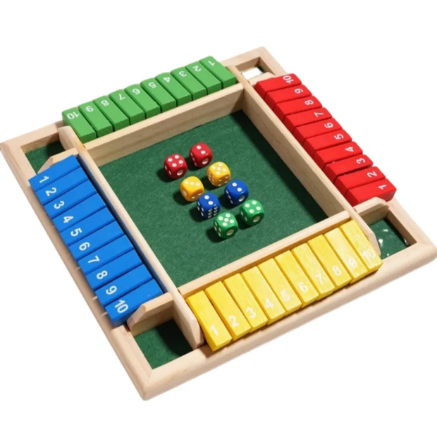 Multi colour Wooden Shut the Box Game